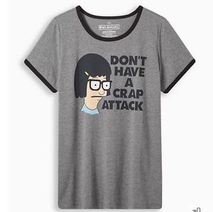 Torrid's NWT Bob's Burgers Classic Fit Cotton Crew Neck Ringer Tee Size 2x